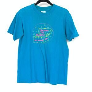 Vintage 90s Girl Scout Short Sleeve Graphic T-Shirt Unisex Size M Blue Crew Neck